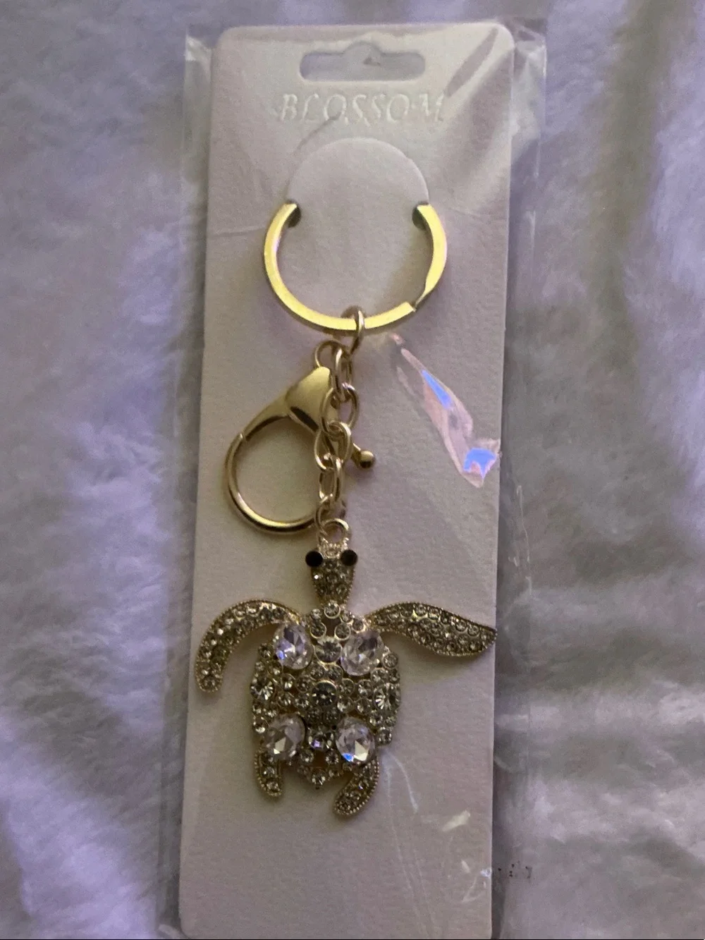 Crystal Sea Turtle Keychain - Silver & Gold Options 3 piece bundle